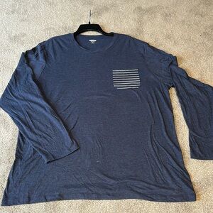 MEN’S OLD NAVY 2XL Long-Sleeve Navy Pocket Tee